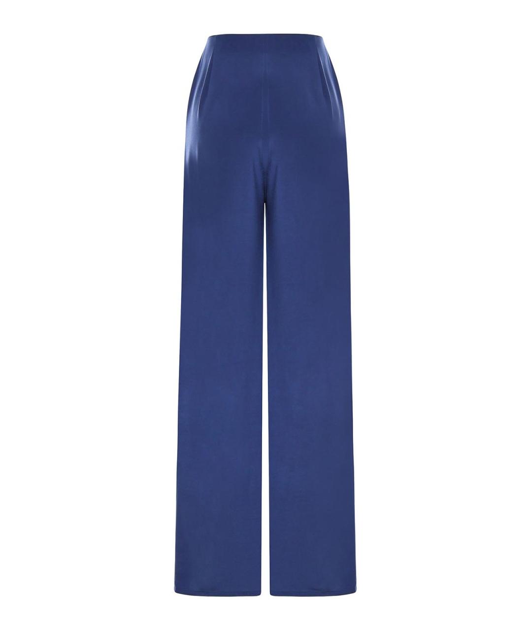 MAX MARA Синие шелковые брюки широкие, фото 2
