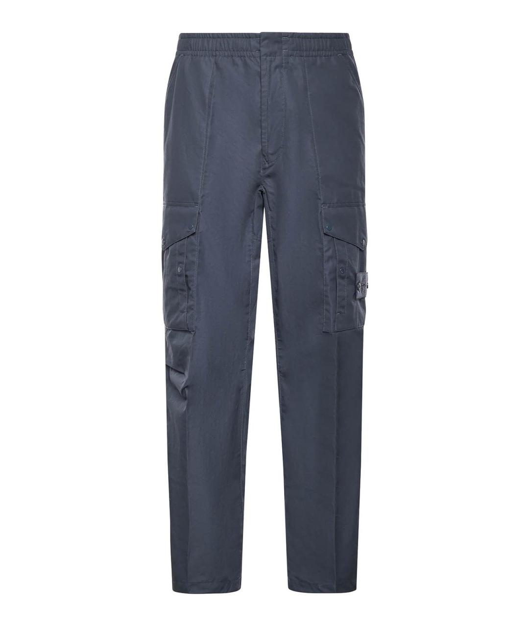 STONE ISLAND Синие хлопковые повседневные брюки, фото 1