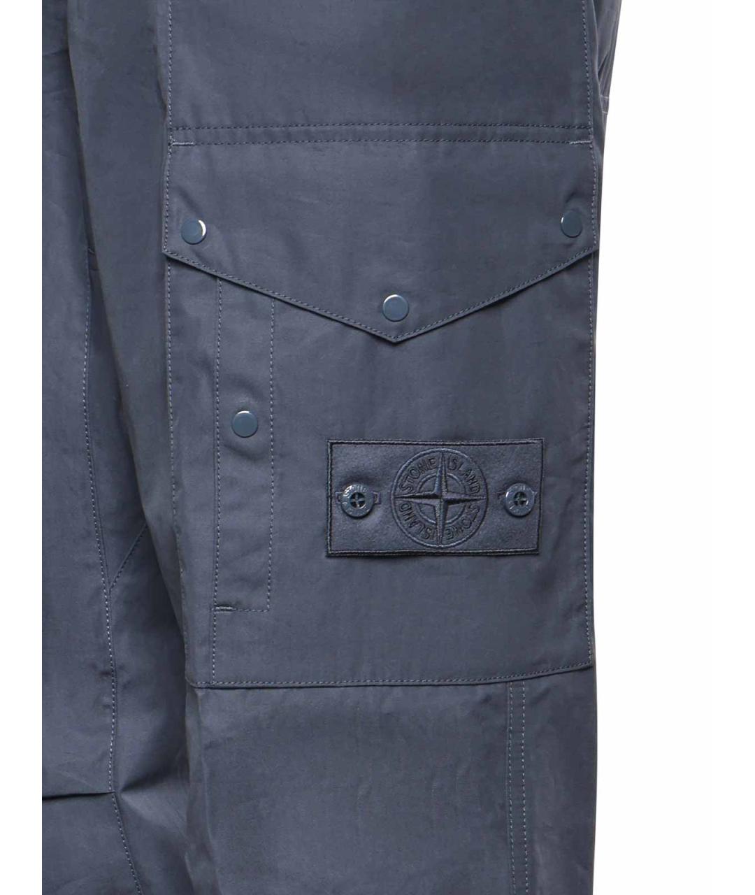 STONE ISLAND Синие хлопковые повседневные брюки, фото 3