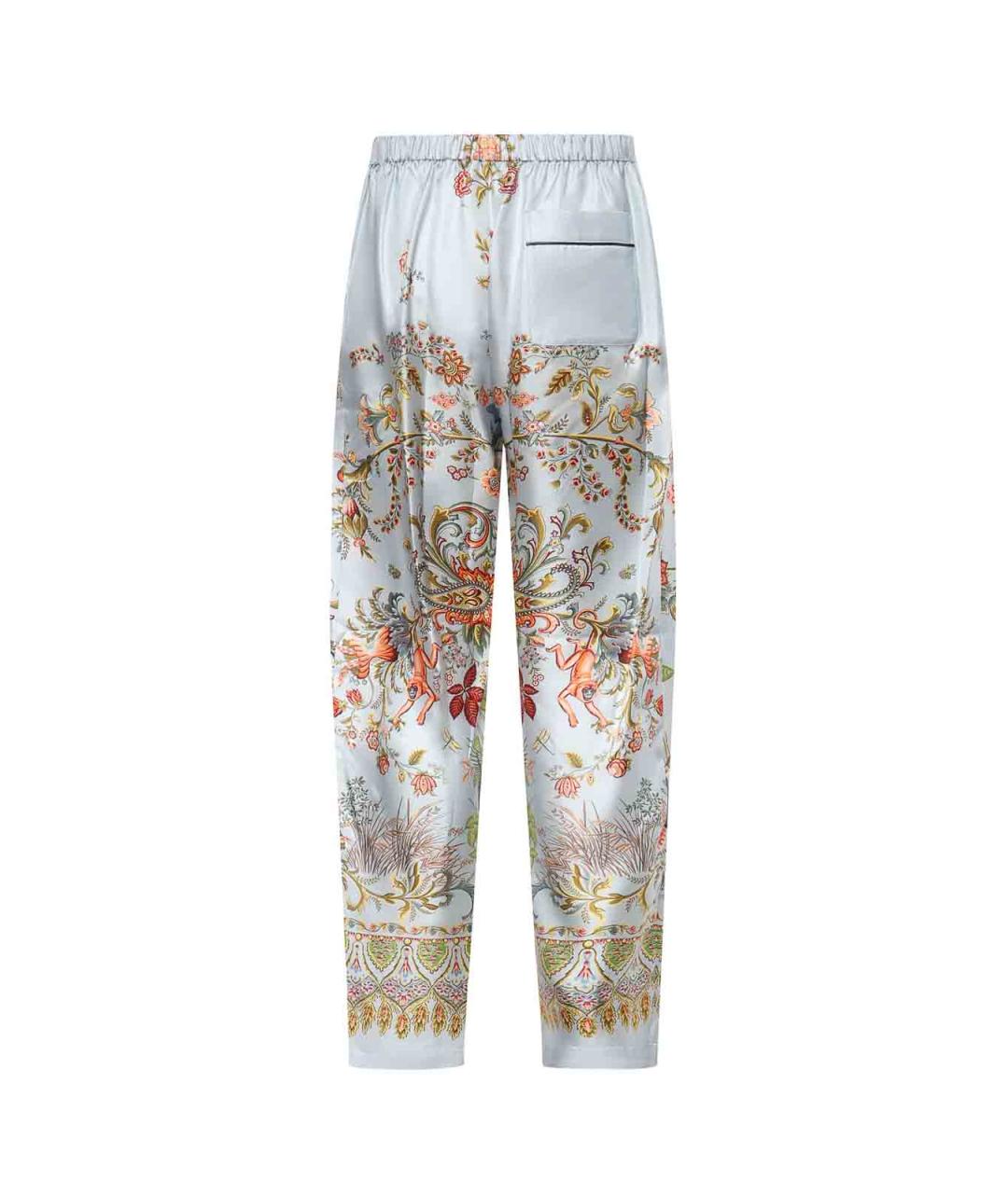 ETRO Синие шелковые повседневные брюки, фото 2