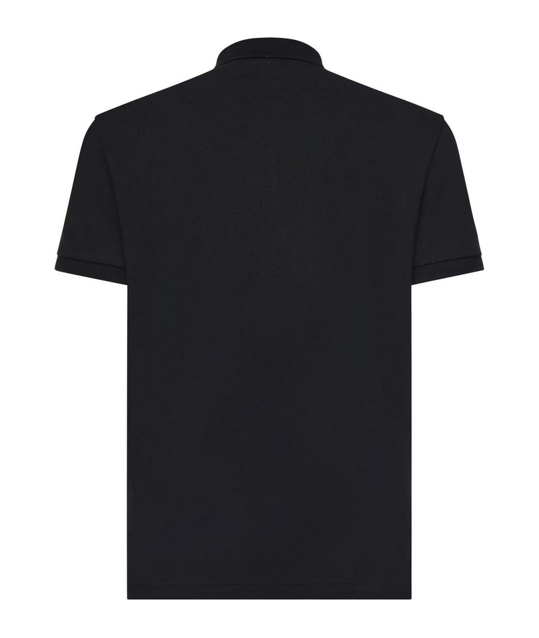 POLO RALPH LAUREN Черное хлопковое поло с коротким рукавом, фото 2