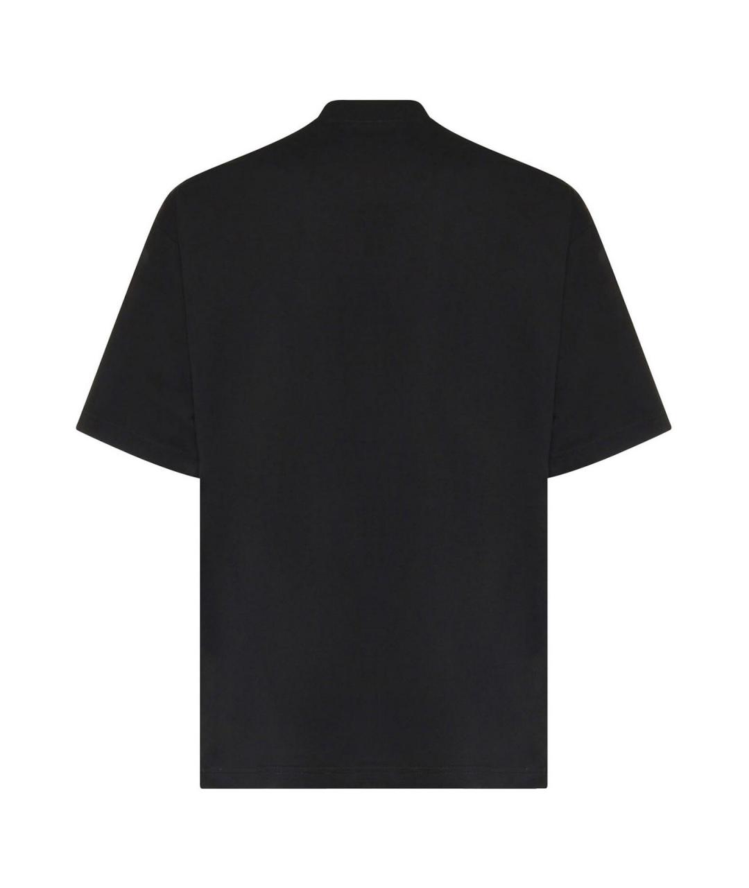 BALENCIAGA Черная хлопковая футболка, фото 2