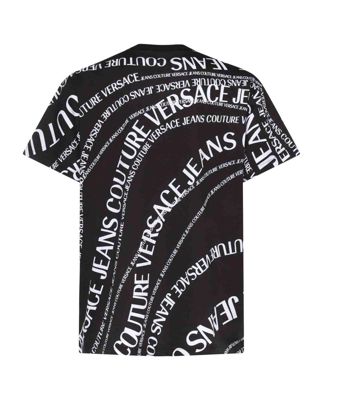 VERSACE JEANS COUTURE Черная хлопковая футболка, фото 2
