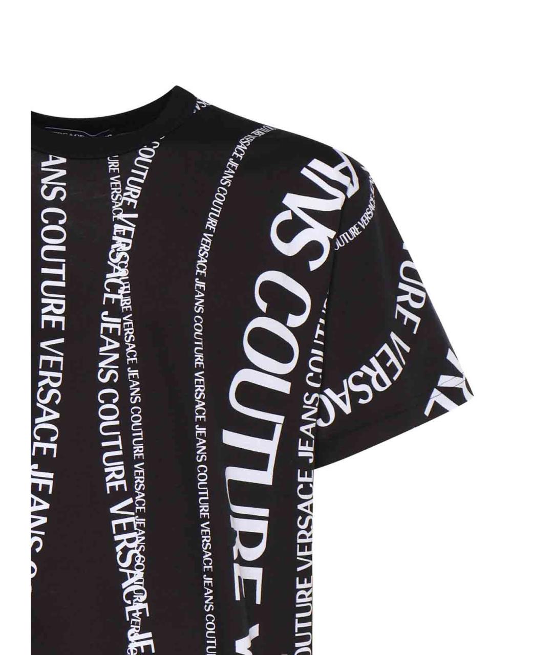 VERSACE JEANS COUTURE Черная хлопковая футболка, фото 3