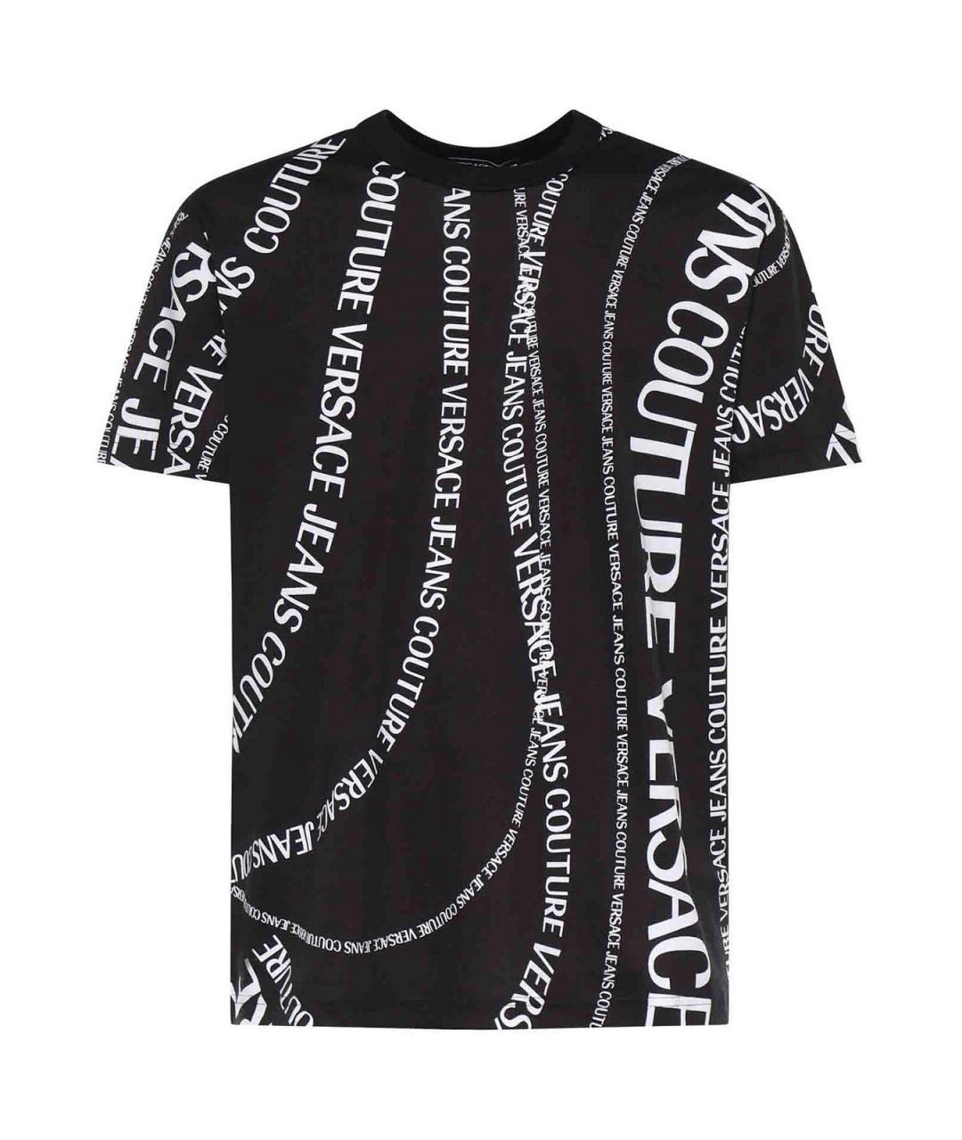 VERSACE JEANS COUTURE Черная хлопковая футболка, фото 1