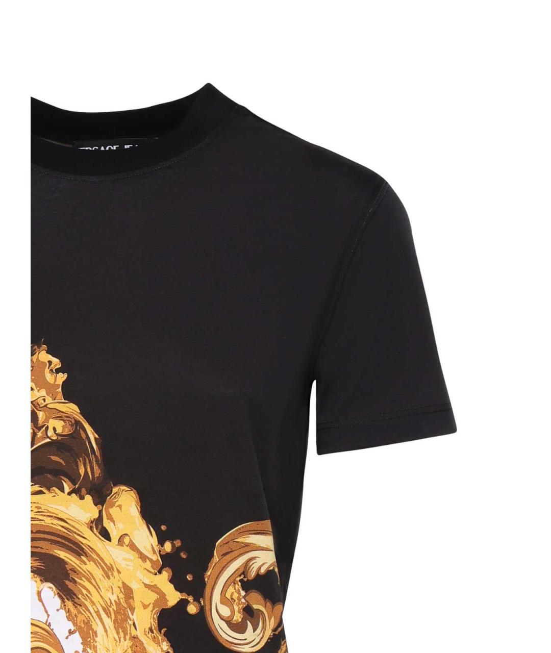 VERSACE JEANS COUTURE Черная хлопковая футболка, фото 3