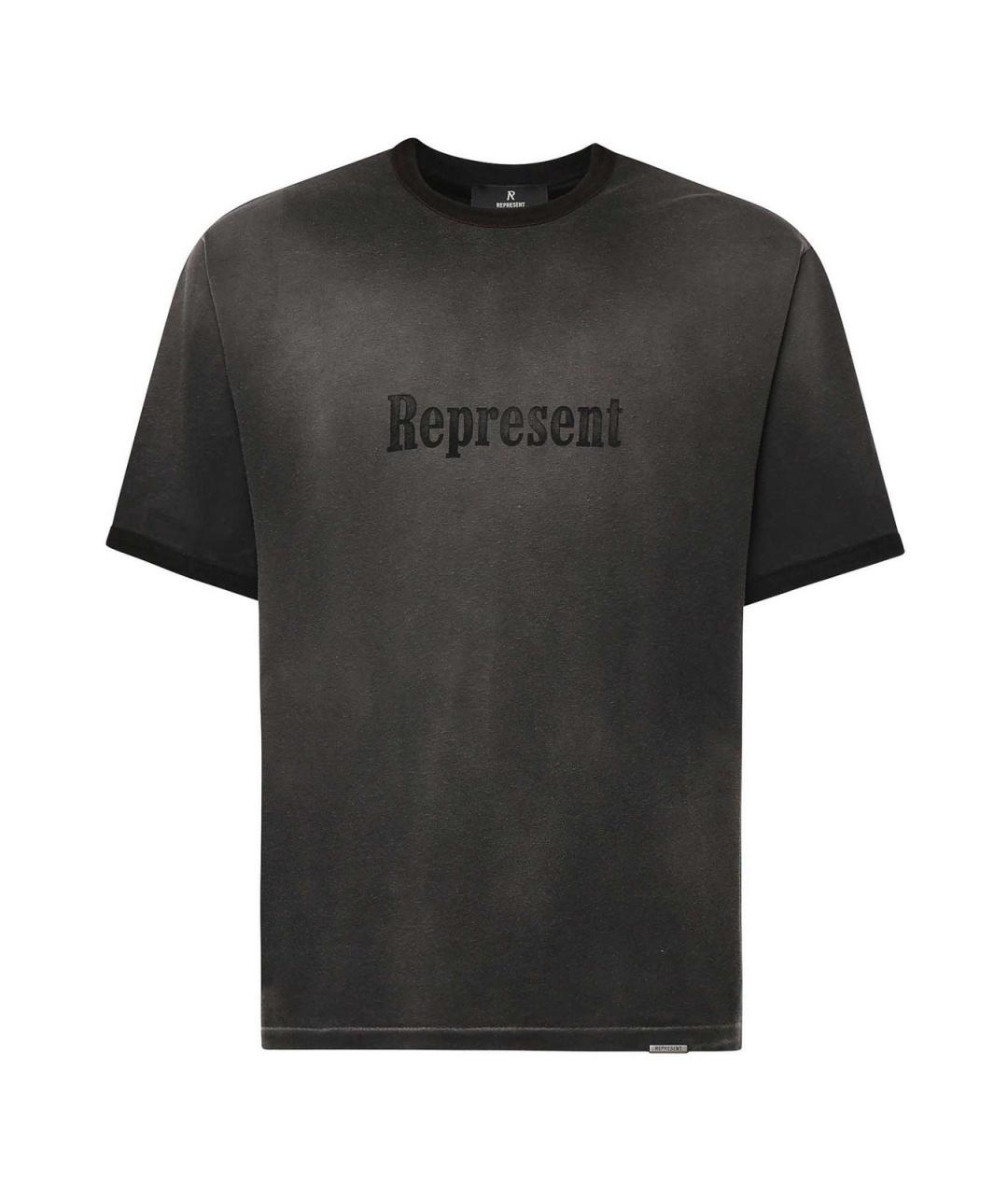REPRESENT Черная хлопковая футболка, фото 1
