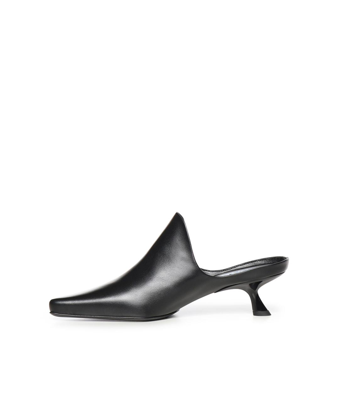 LOEWE Черные кожаные мюли, фото 3