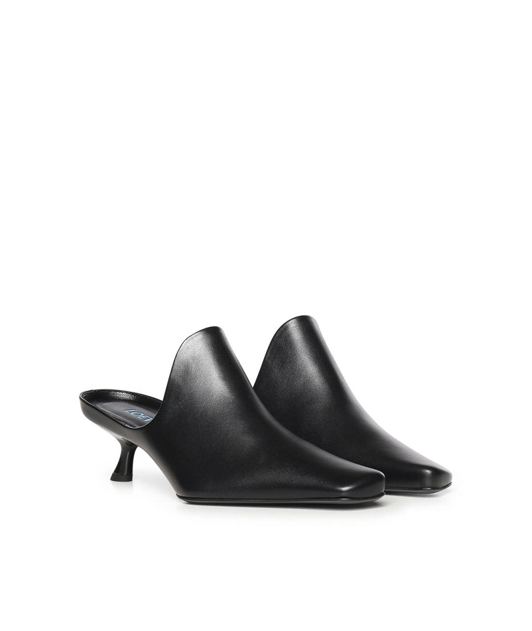 LOEWE Черные кожаные мюли, фото 4