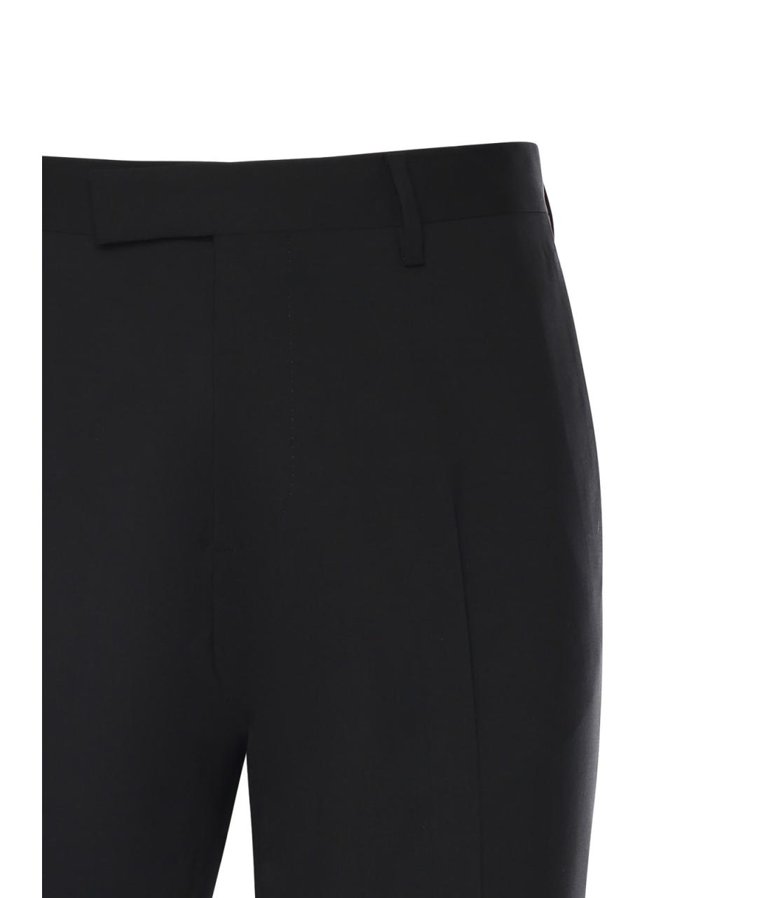 LARDINI Черные шерстяные повседневные брюки, фото 3