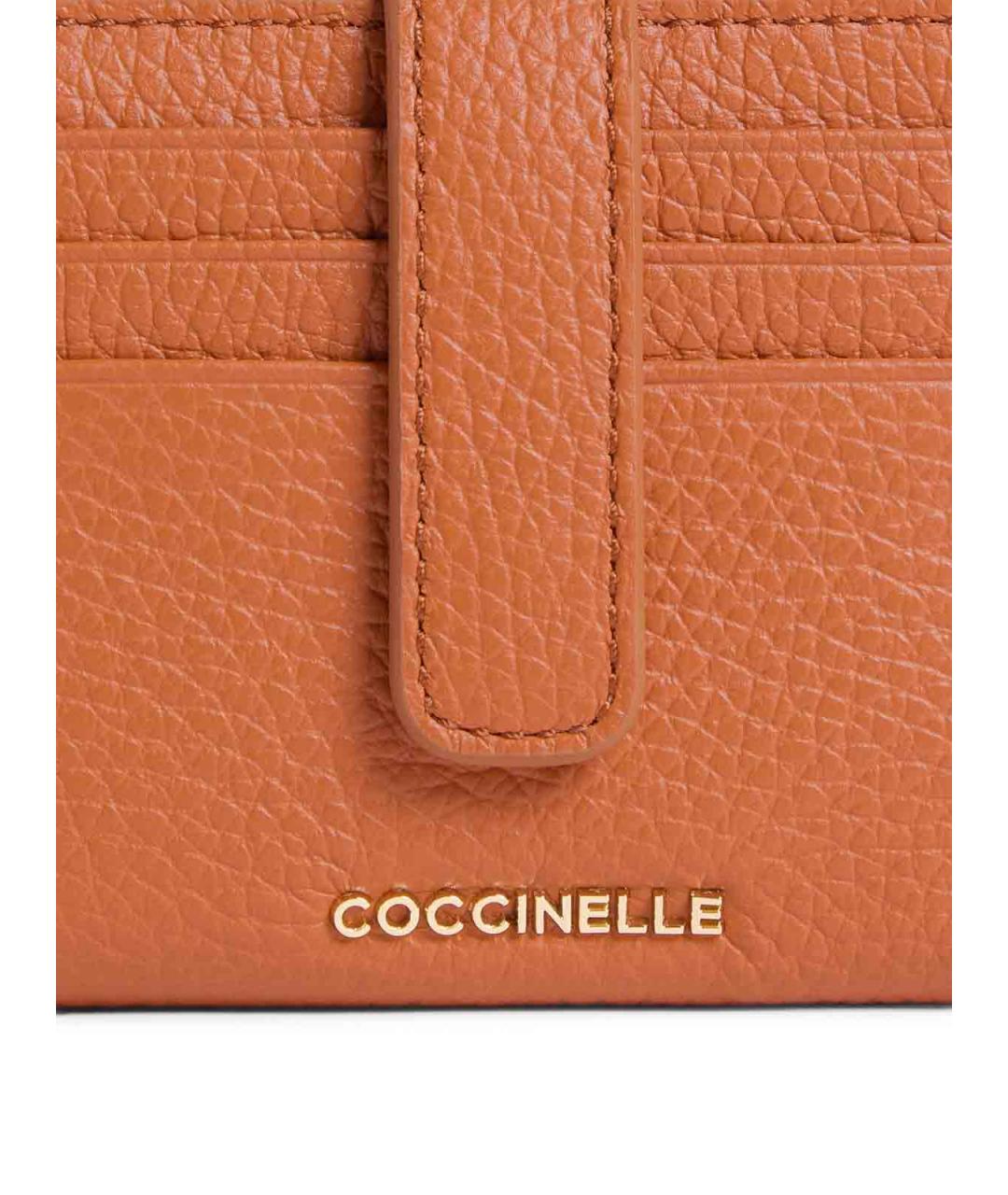 COCCINELLE Оранжевый кожаный кошелек, фото 2