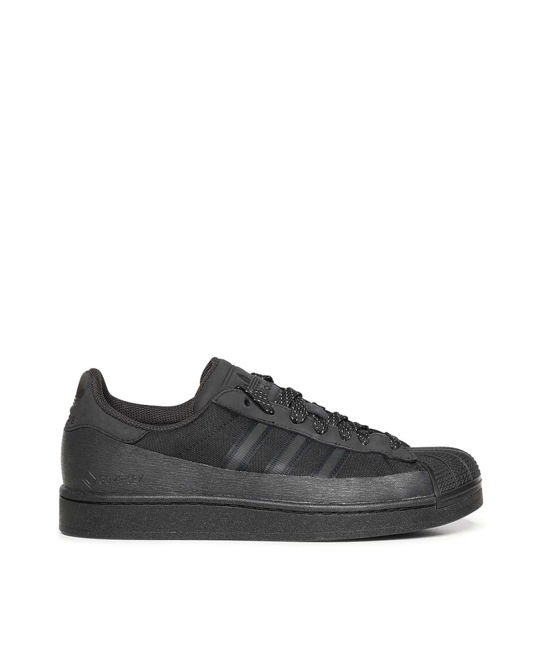 ADIDAS Черные кожаные низкие кроссовки / кеды, фото 1