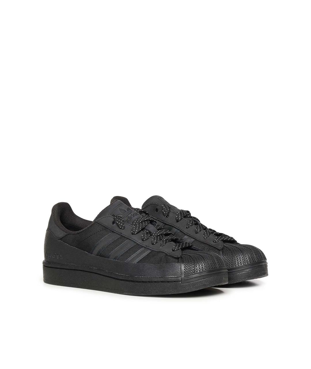 ADIDAS Черные кожаные низкие кроссовки / кеды, фото 4