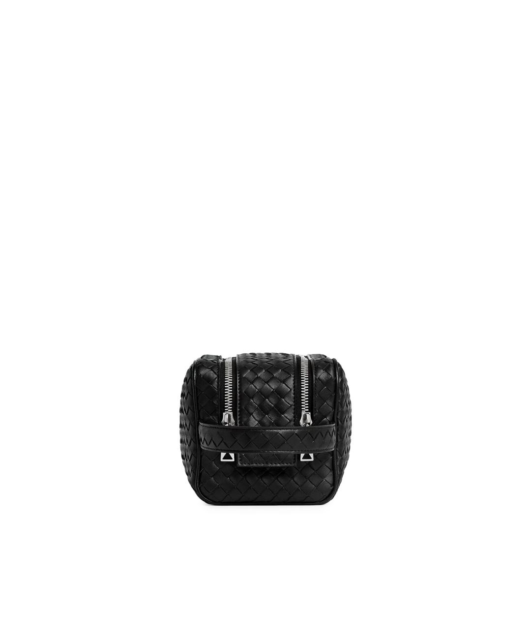 BOTTEGA VENETA Черная кожаная барсетка, фото 3