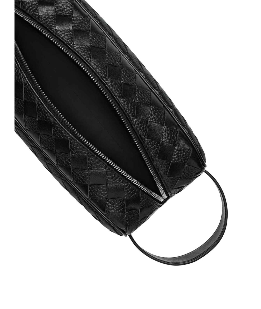 BOTTEGA VENETA Черная кожаная барсетка, фото 2