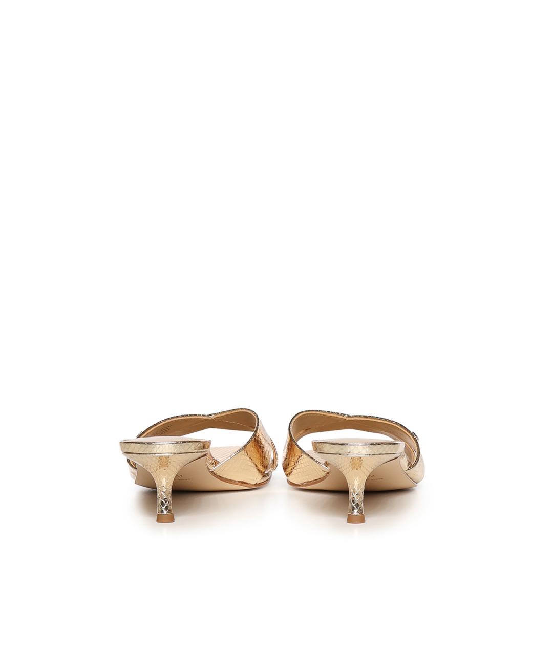 MICHAEL MICHAEL KORS Золотые кожаные мюли, фото 2