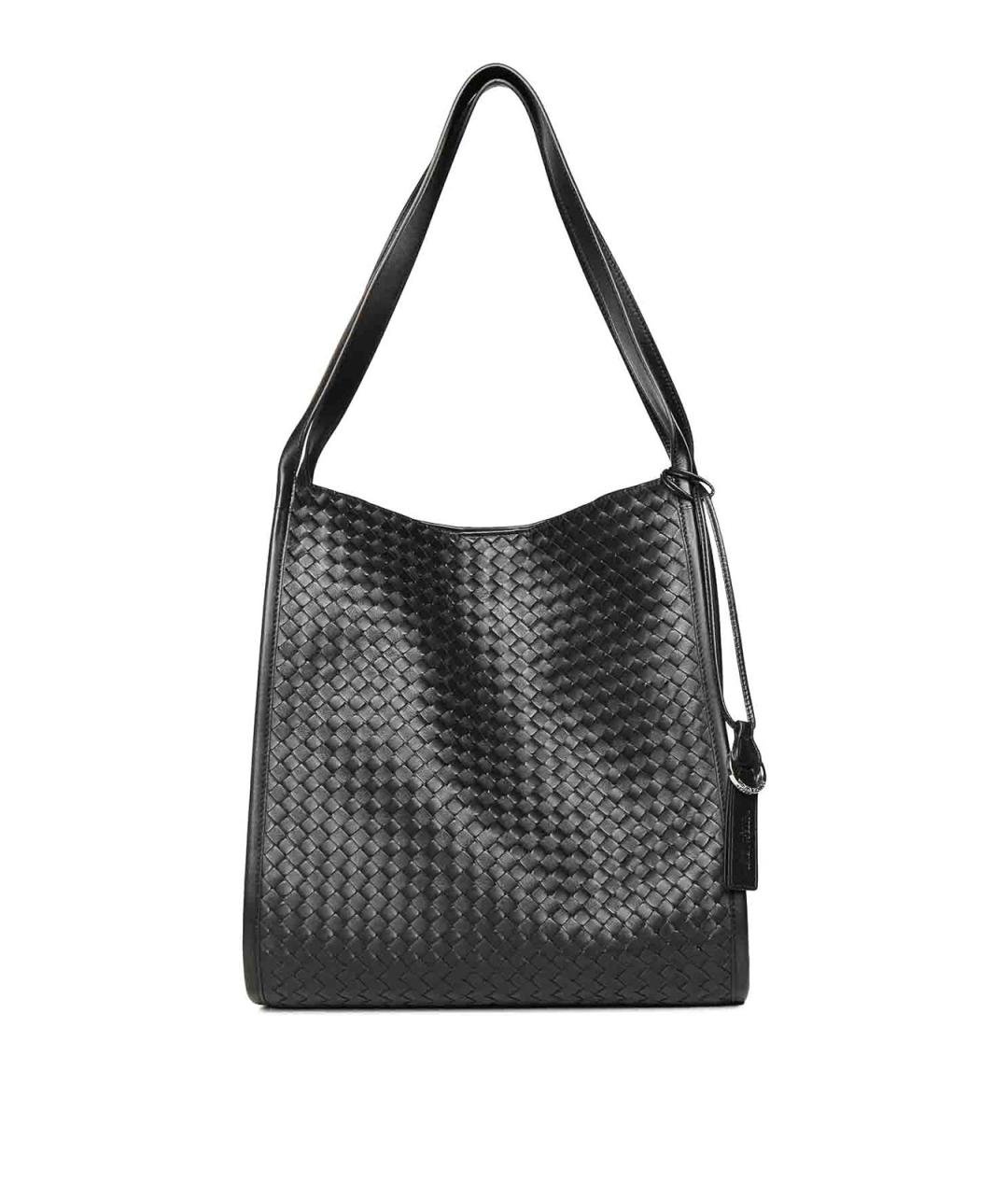 BOTTEGA VENETA Черная кожаная сумка тоут, фото 1
