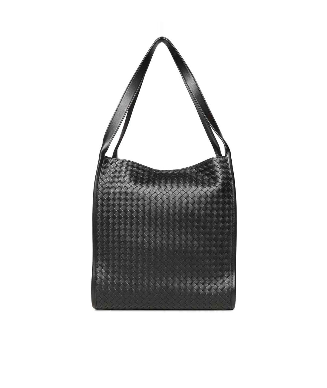 BOTTEGA VENETA Черная кожаная сумка тоут, фото 2