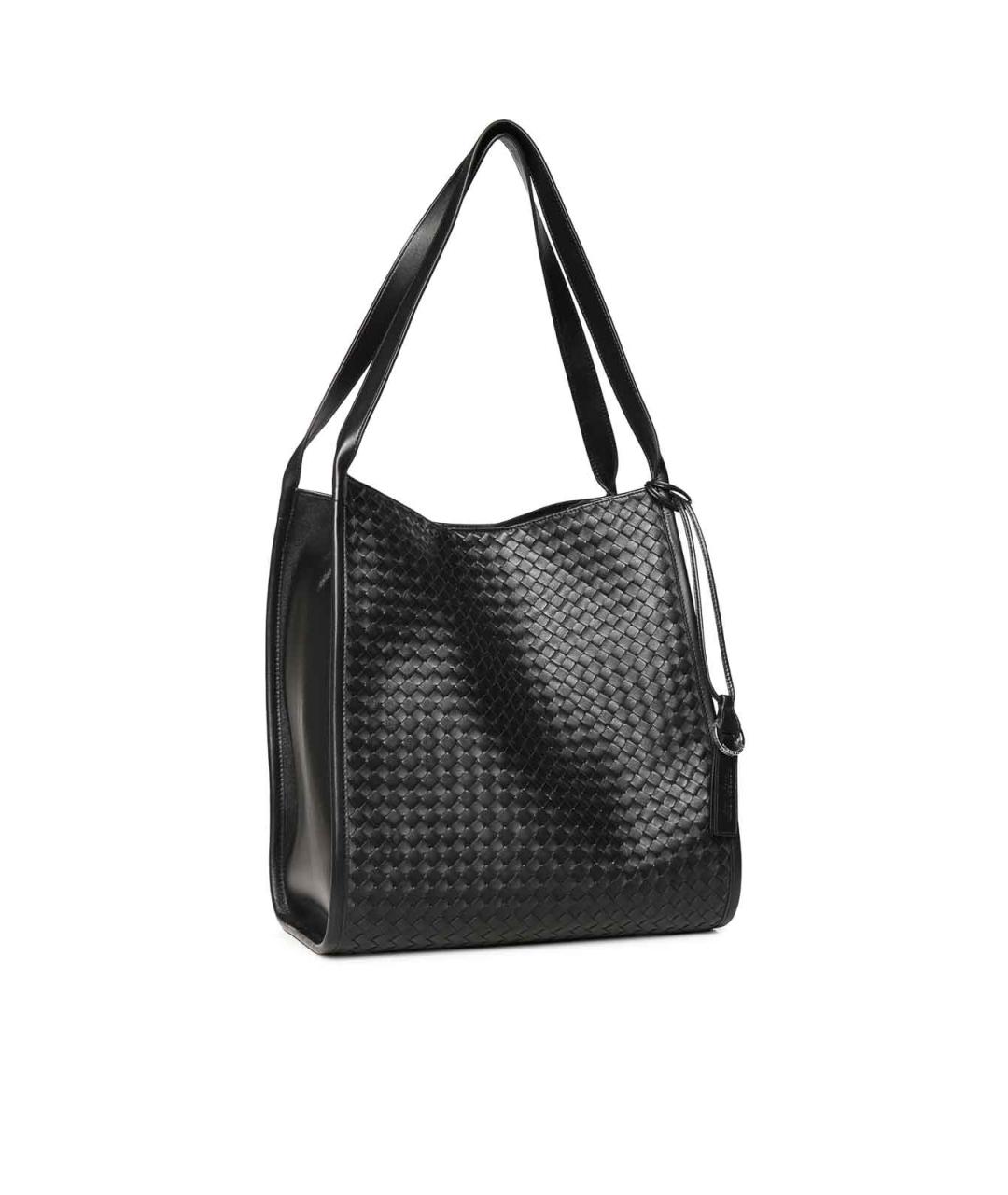 BOTTEGA VENETA Черная кожаная сумка тоут, фото 4