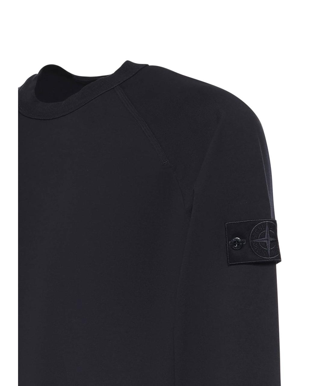 STONE ISLAND Черный хлопковый джемпер / свитер, фото 3