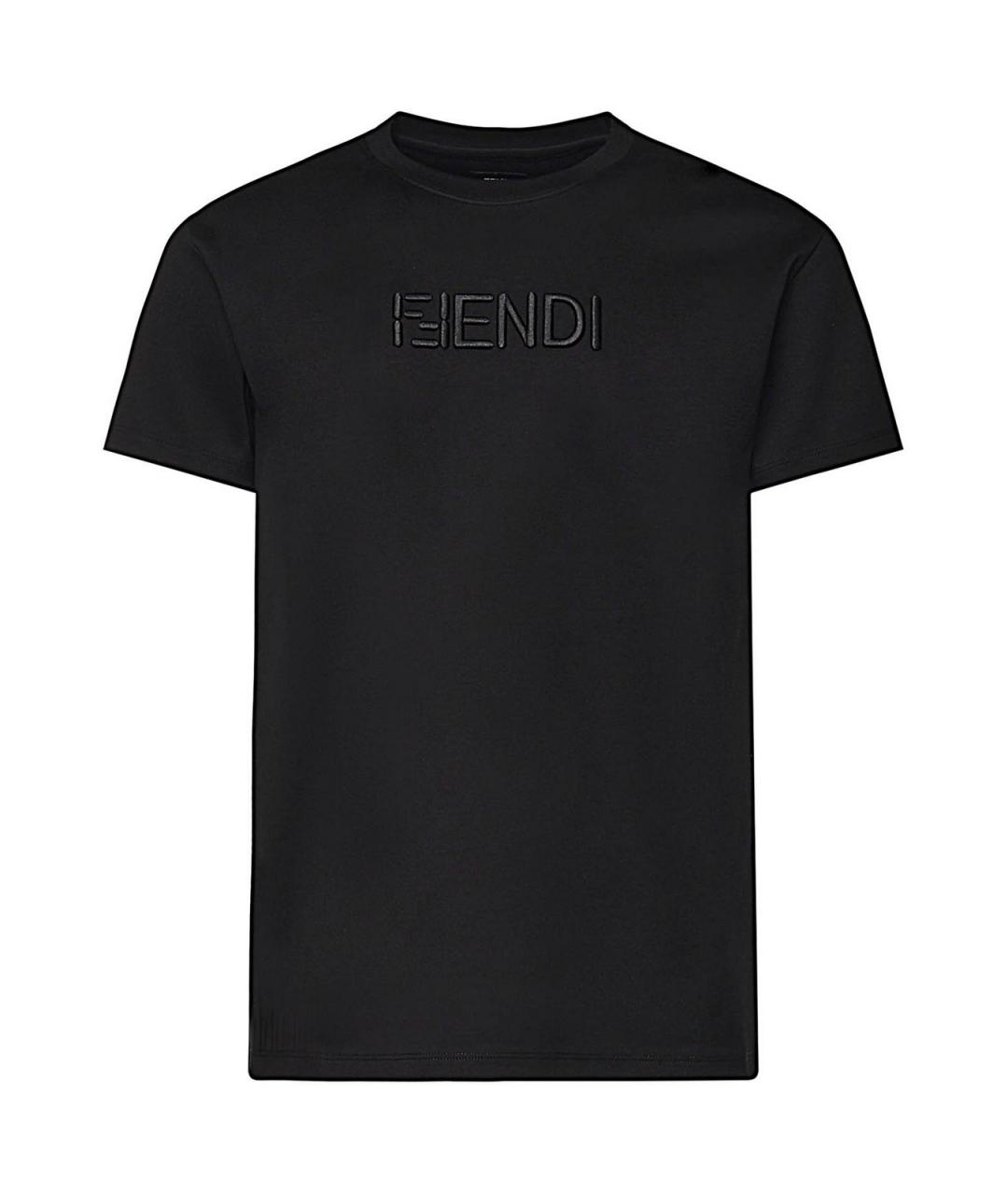 FENDI Черная хлопковая футболка, фото 1