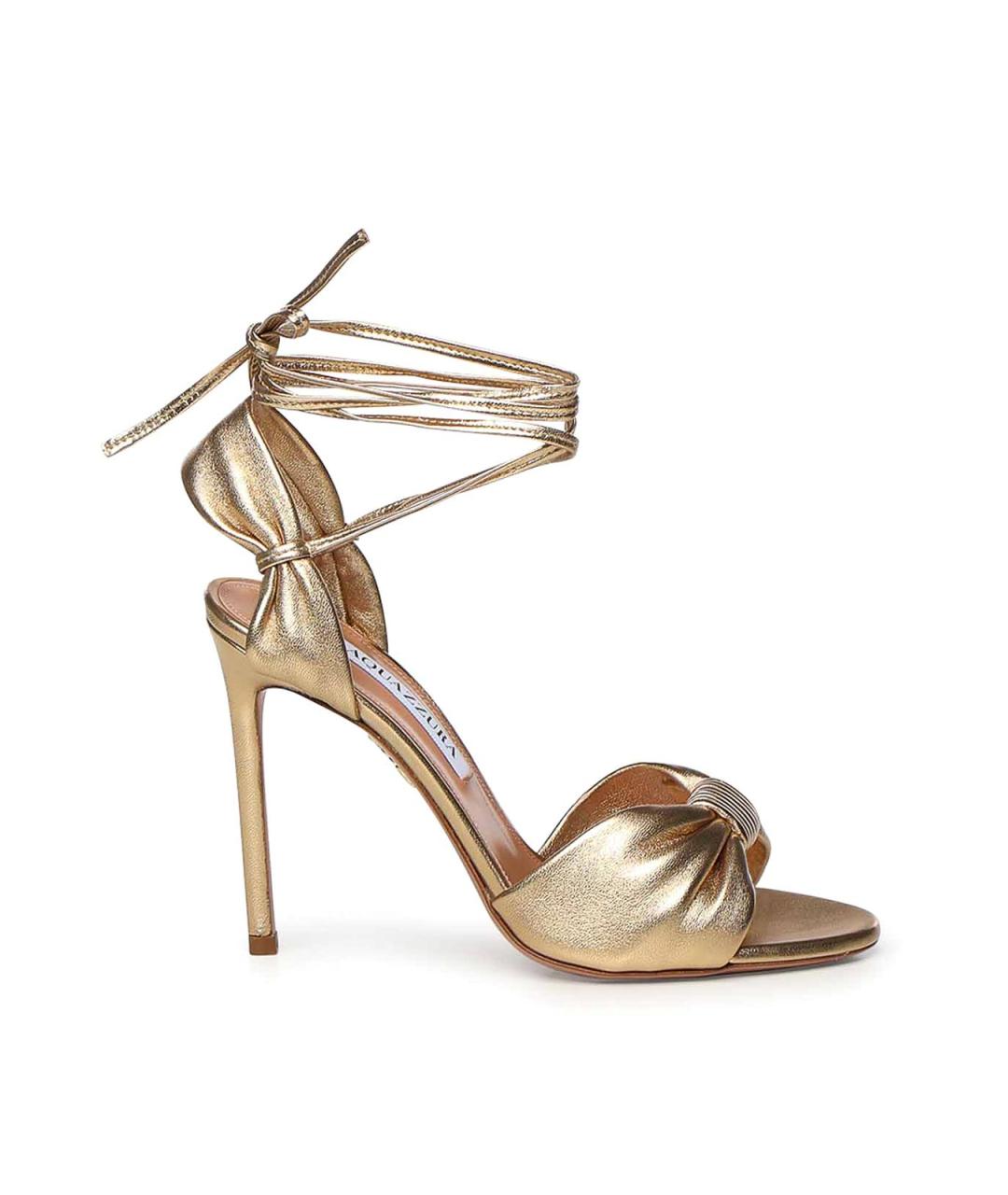 AQUAZZURA Золотые босоножки, фото 1