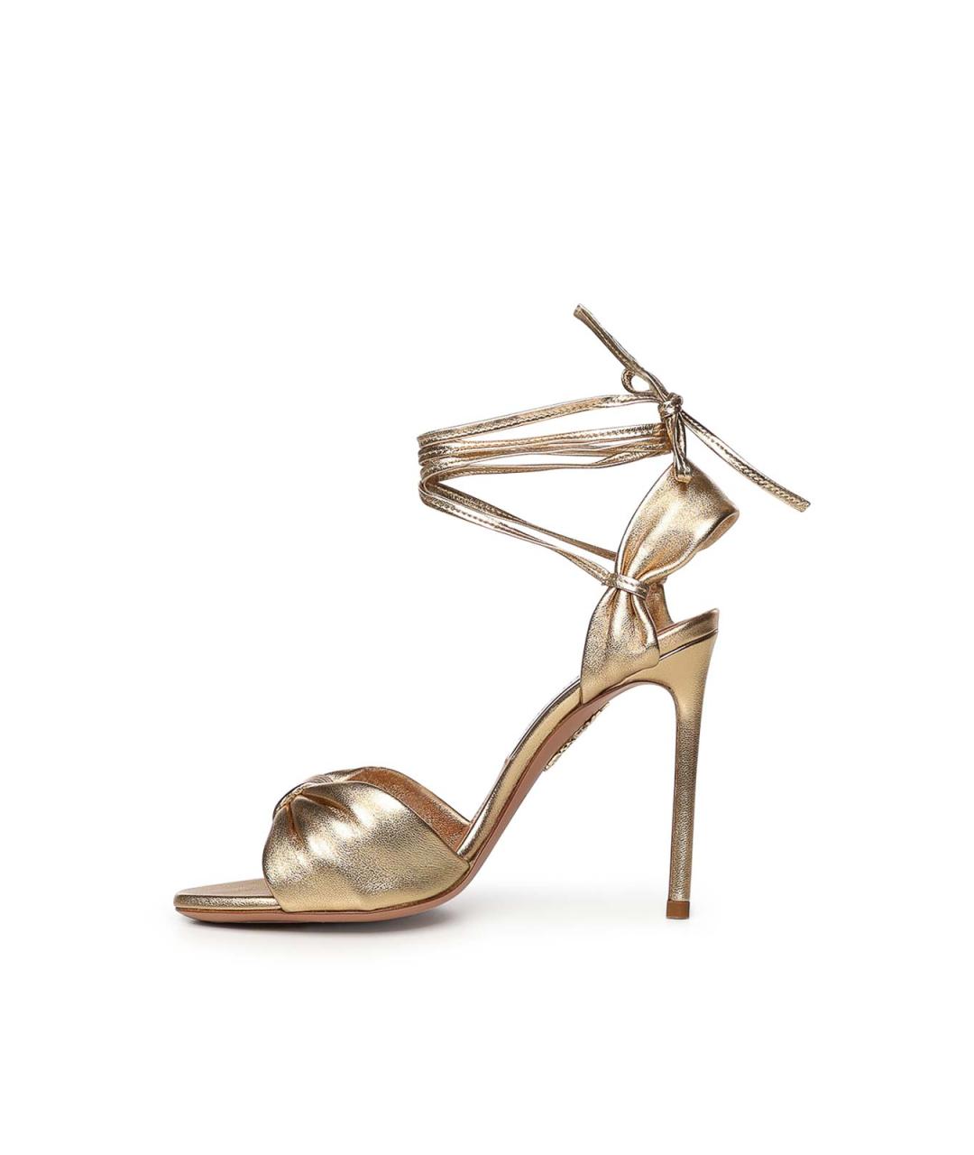 AQUAZZURA Золотые босоножки, фото 3