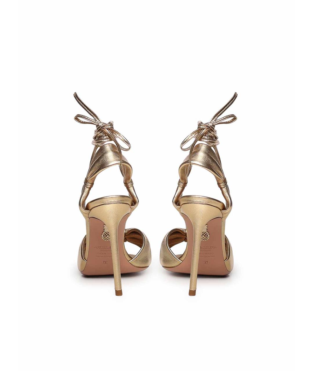 AQUAZZURA Золотые босоножки, фото 2