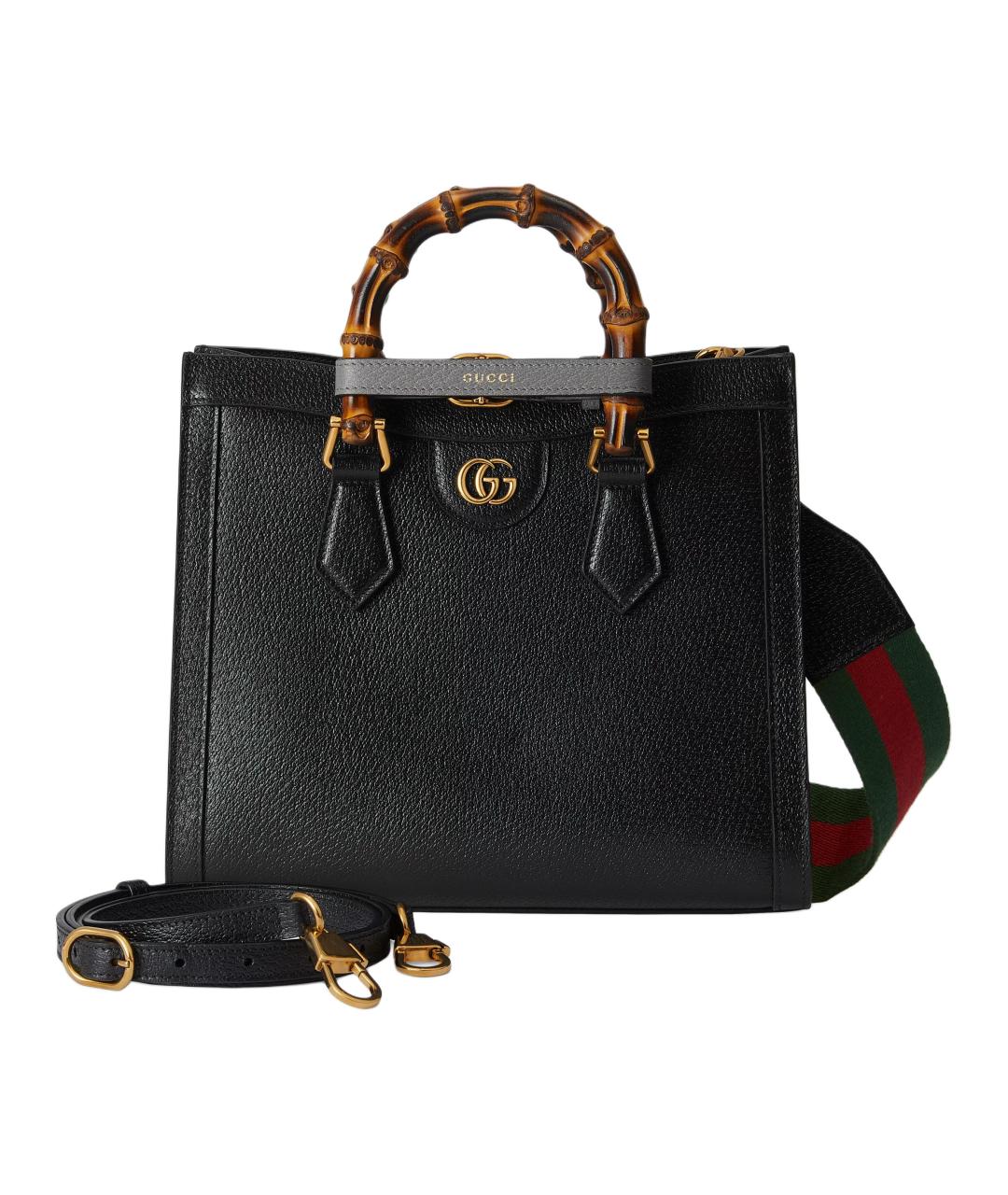 GUCCI Черная кожаная сумка через плечо, фото 1