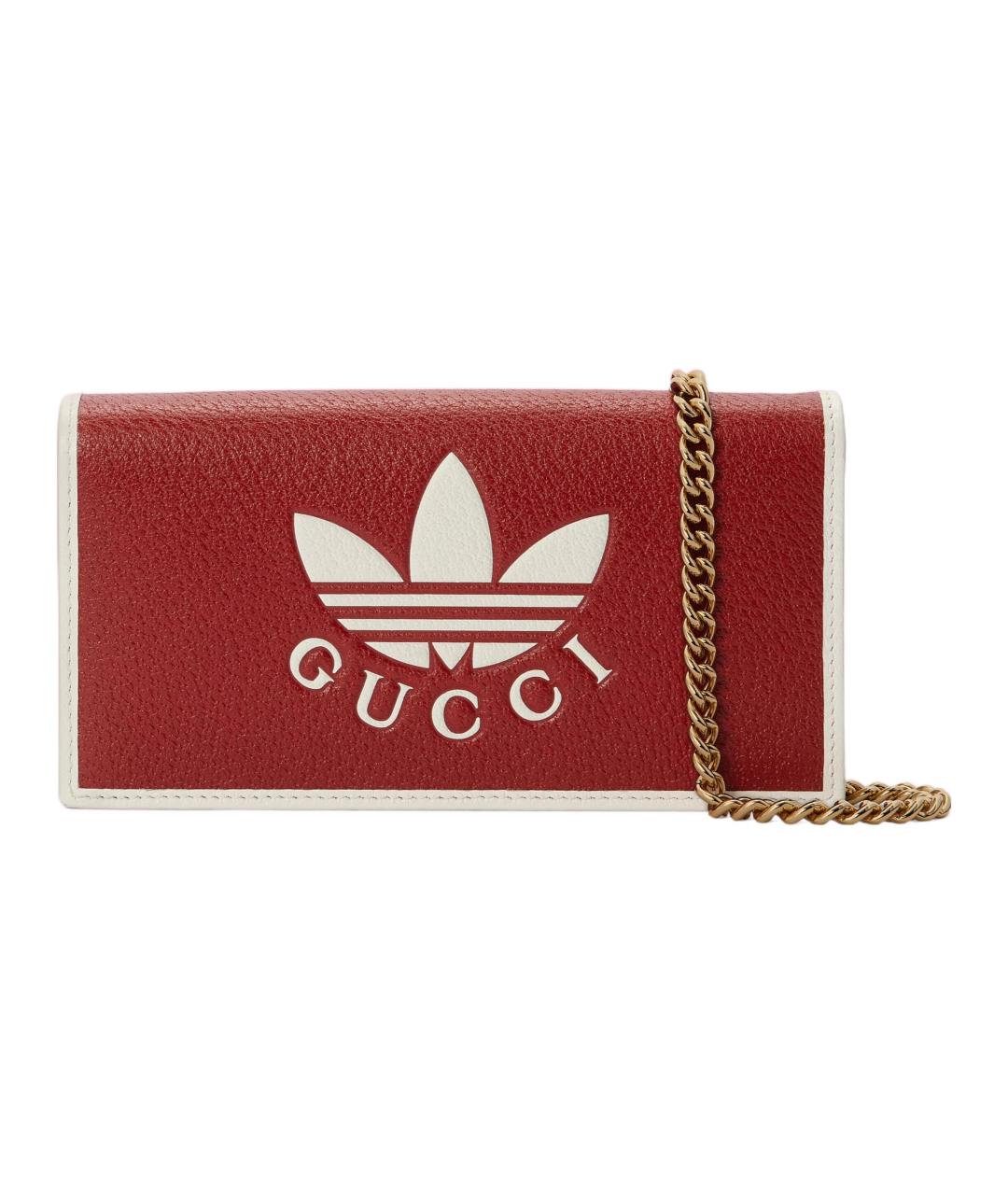 GUCCI Красная кожаная сумка через плечо, фото 6