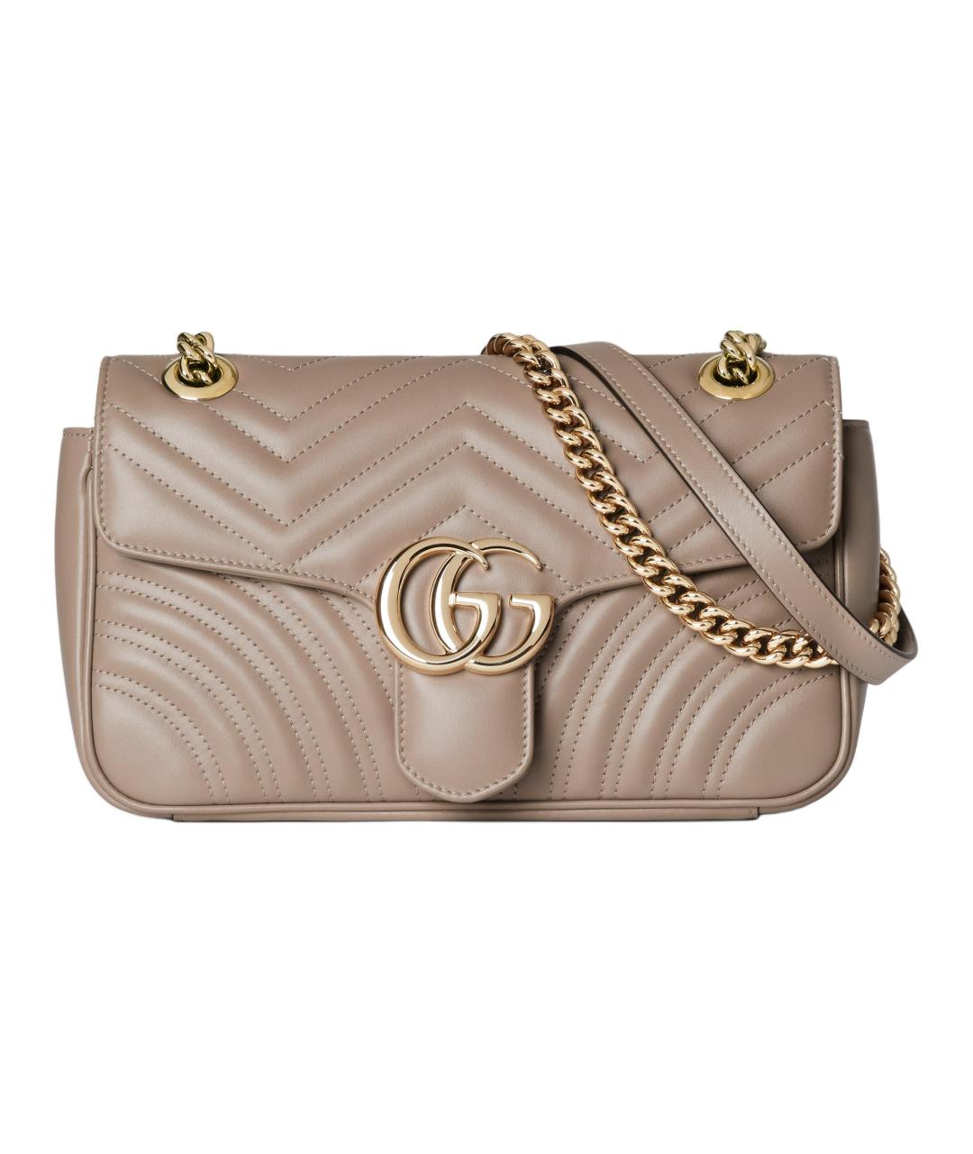 GUCCI Бежевая кожаная сумка через плечо, фото 1