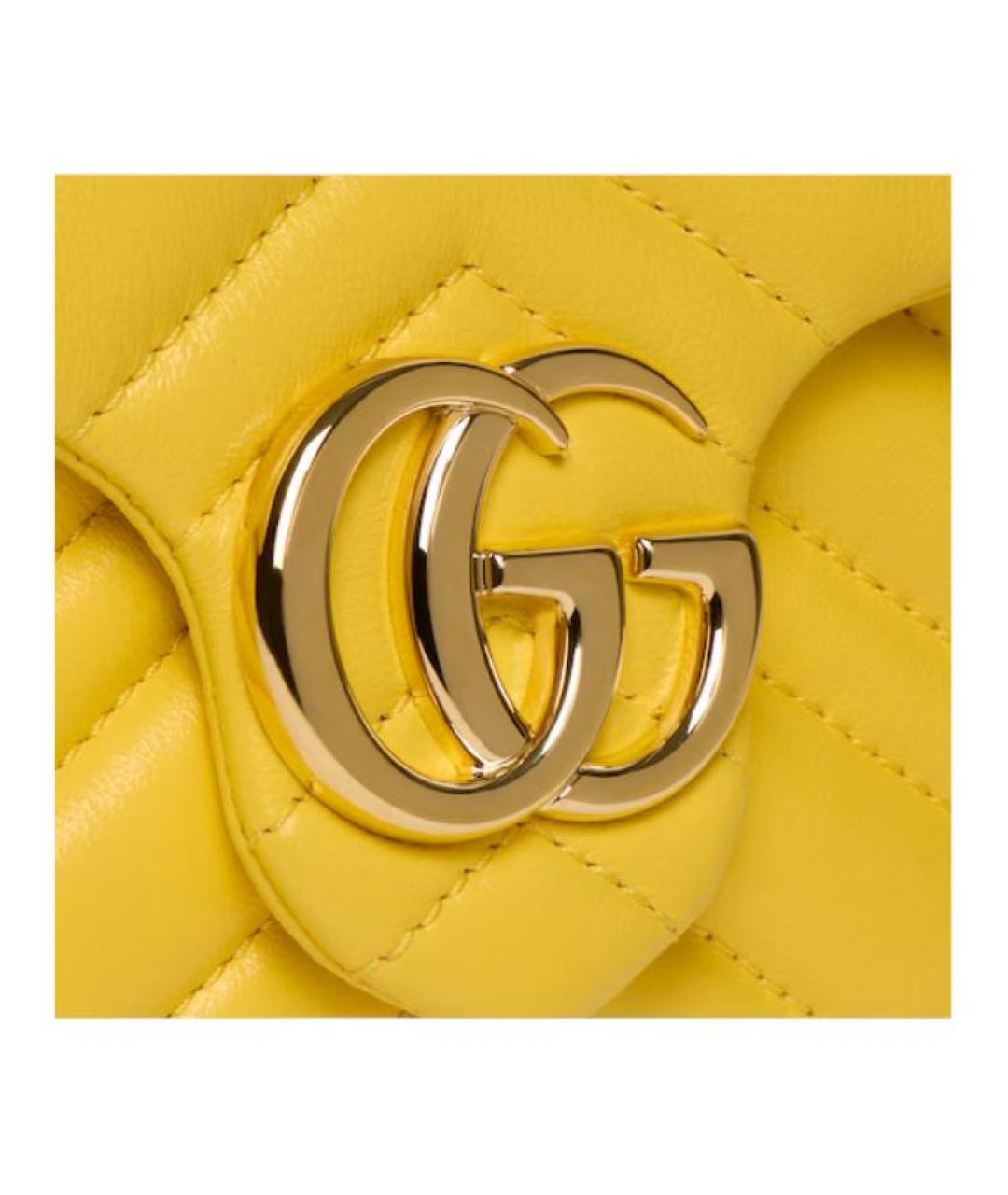 GUCCI Желтая кожаная сумка через плечо, фото 5