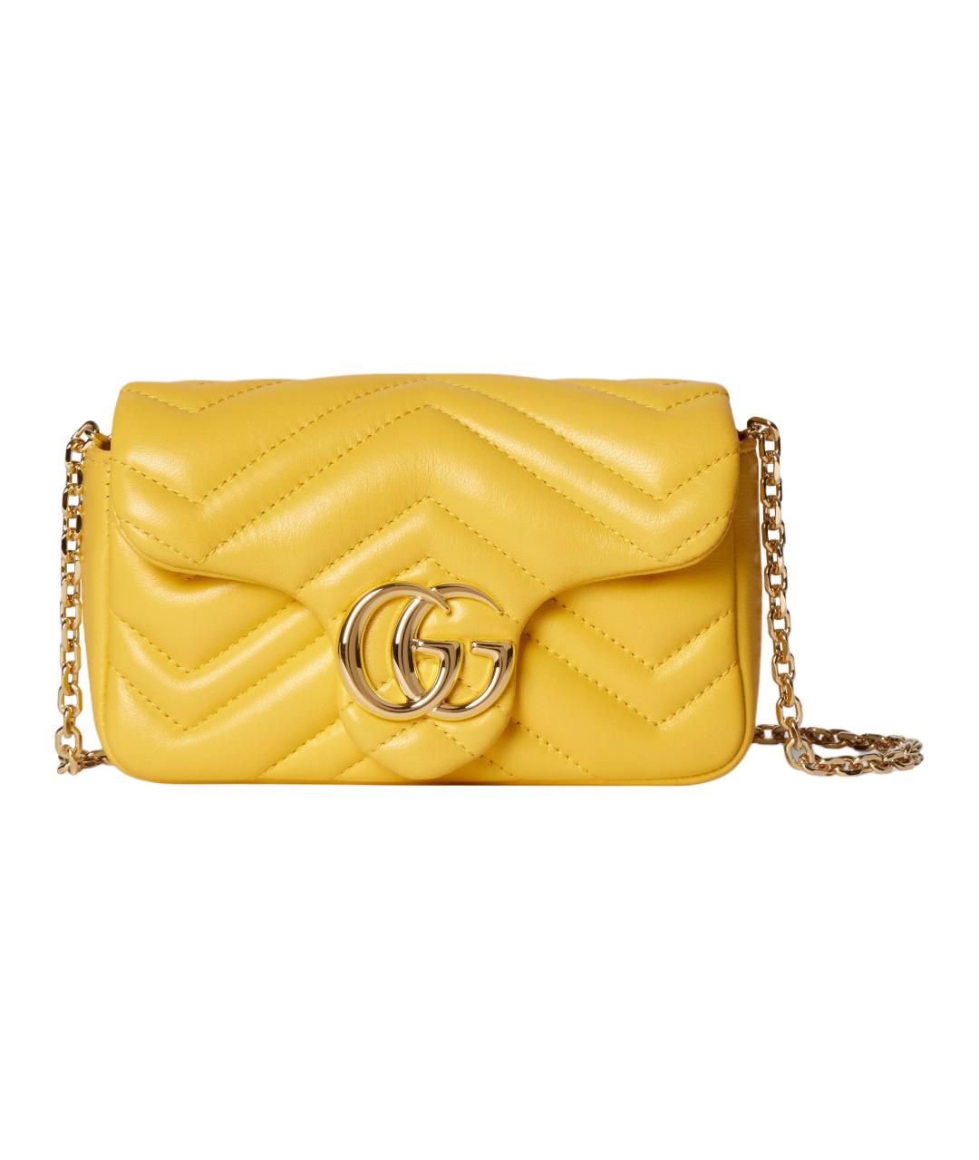 GUCCI Желтая кожаная сумка через плечо, фото 1