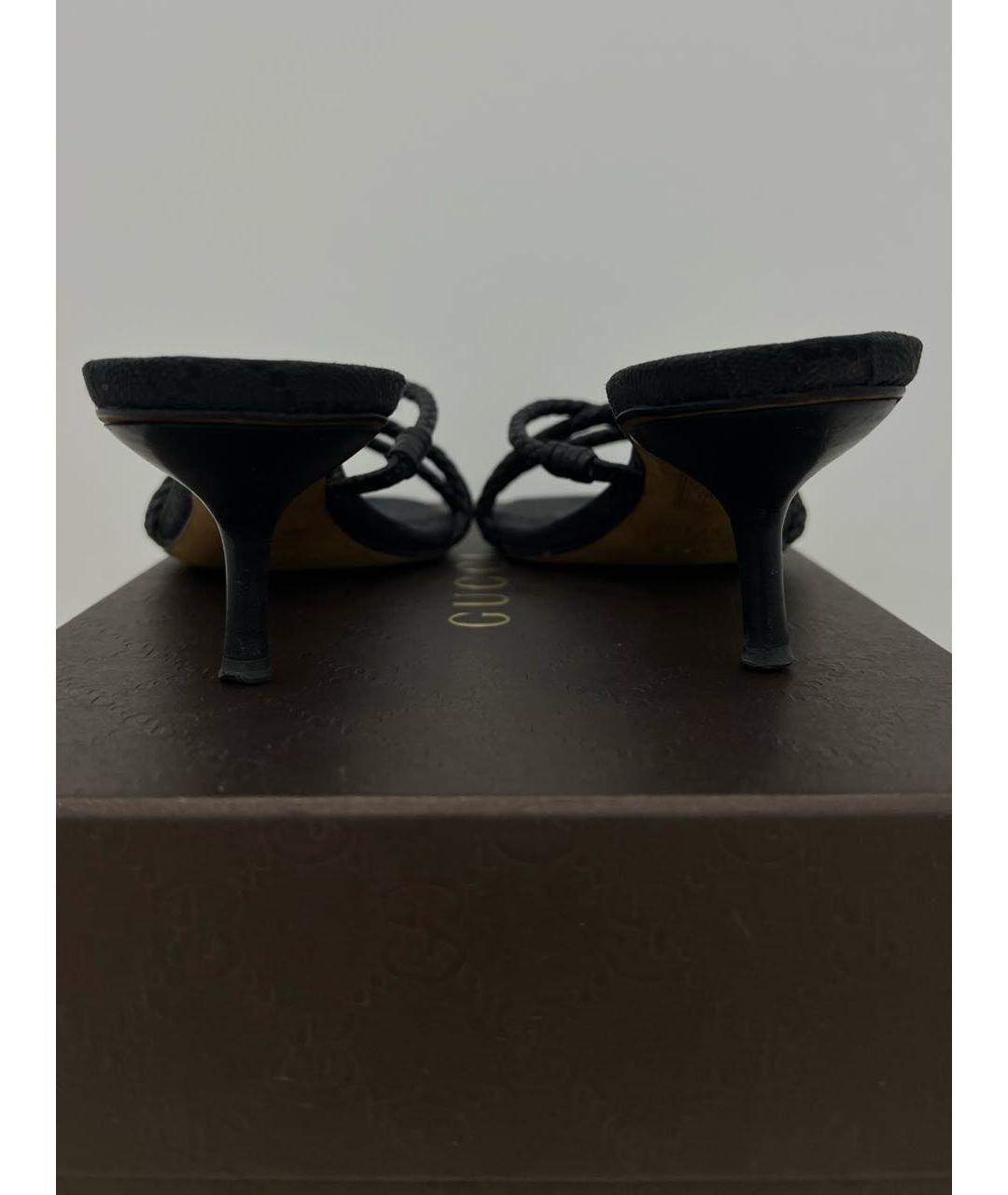 GUCCI Черные кожаные мюли, фото 5