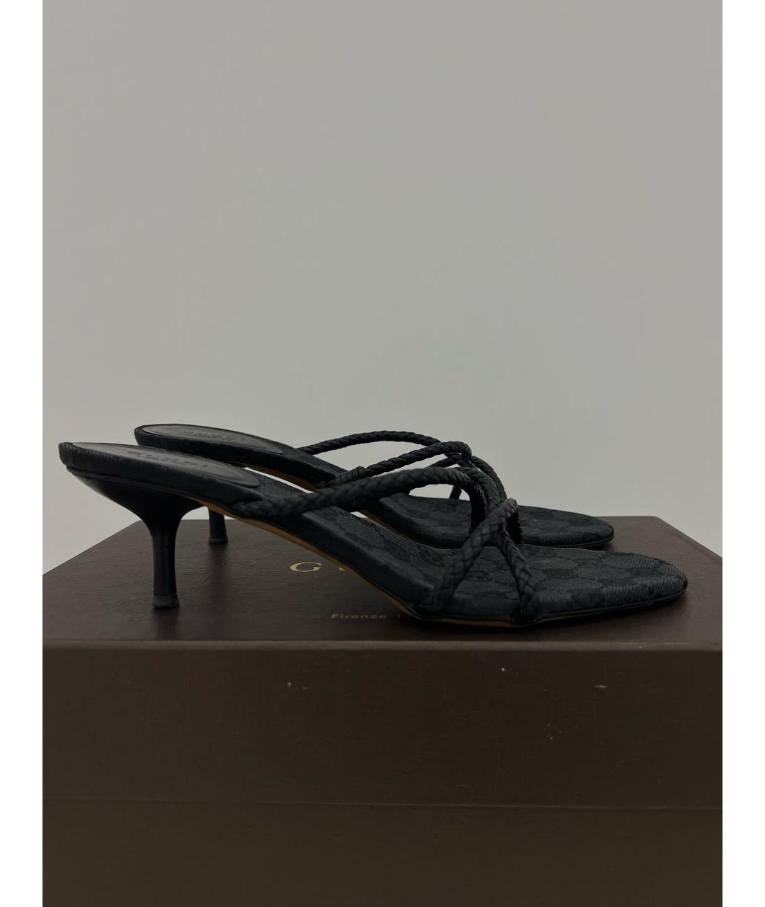 GUCCI Черные кожаные мюли, фото 2