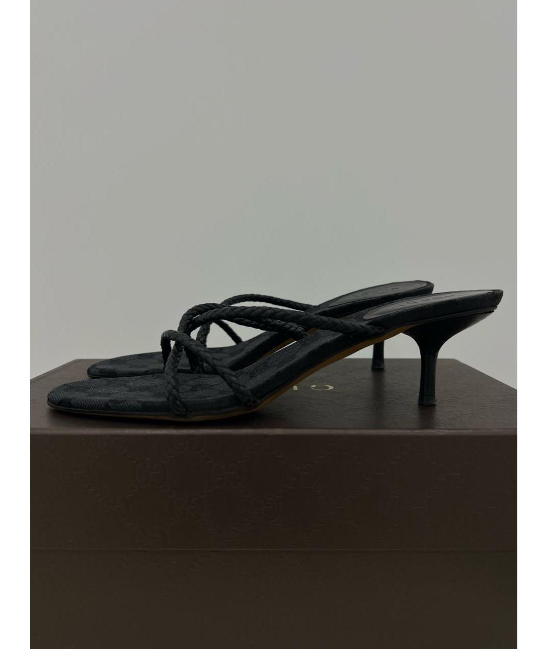 GUCCI Черные кожаные мюли, фото 4