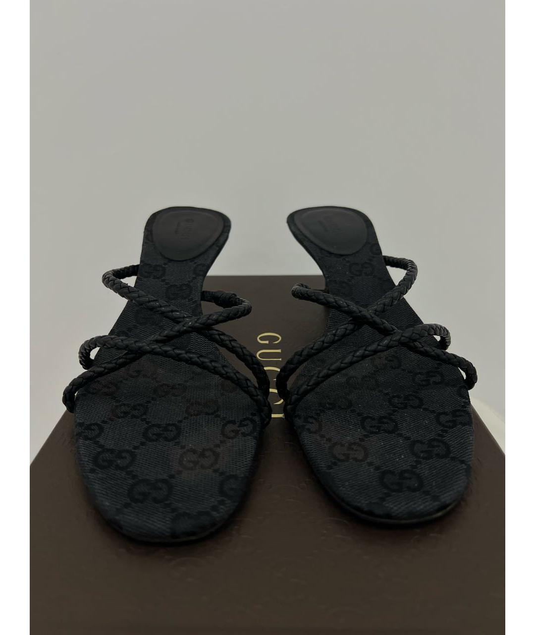 GUCCI Черные кожаные мюли, фото 3