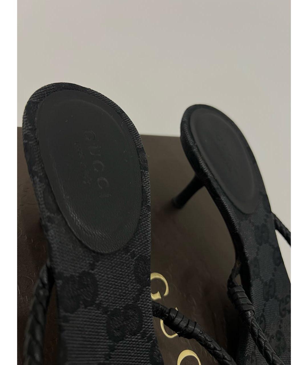 GUCCI Черные кожаные мюли, фото 6
