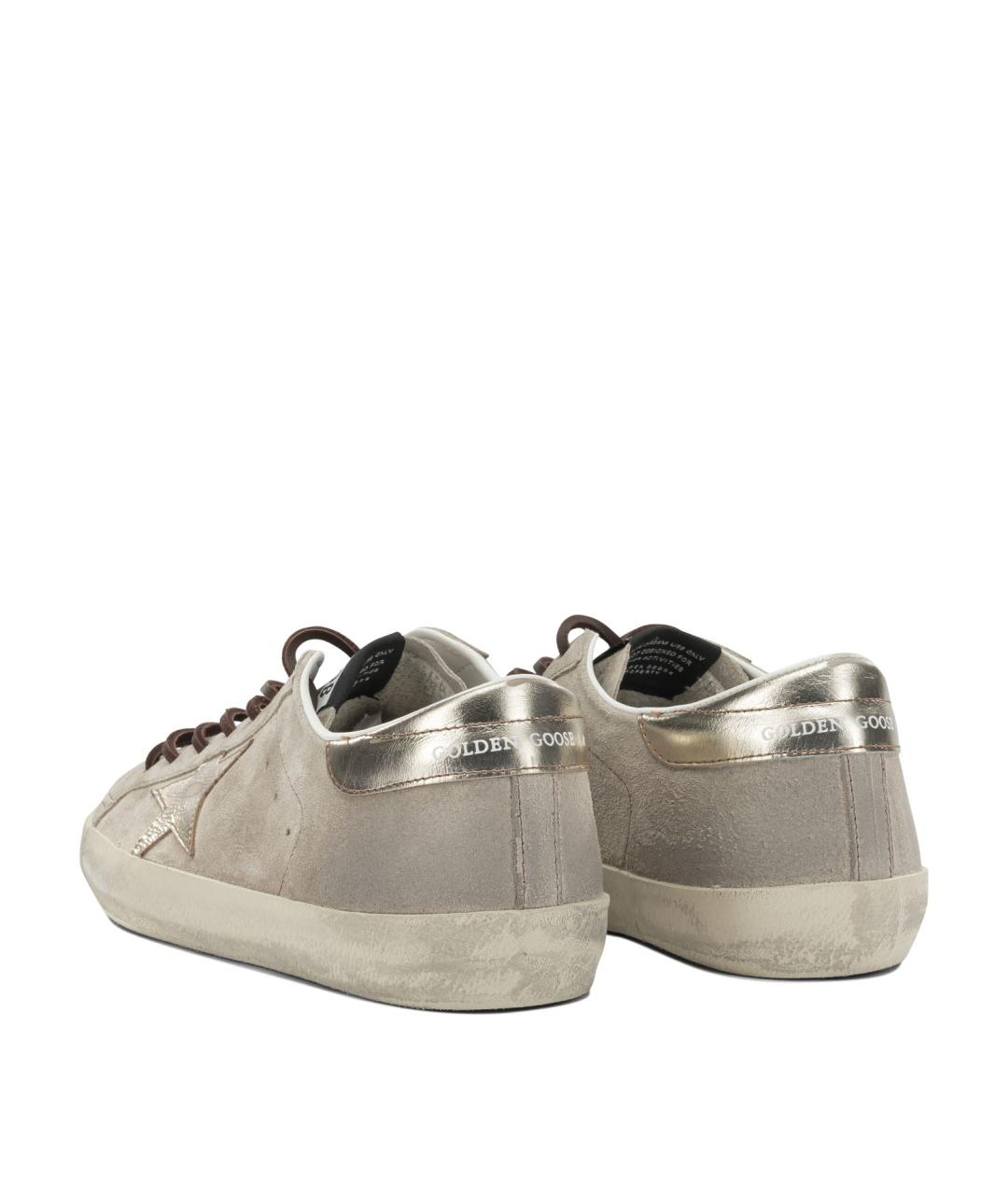 GOLDEN GOOSE Бежевые кожаные низкие кроссовки / кеды, фото 4