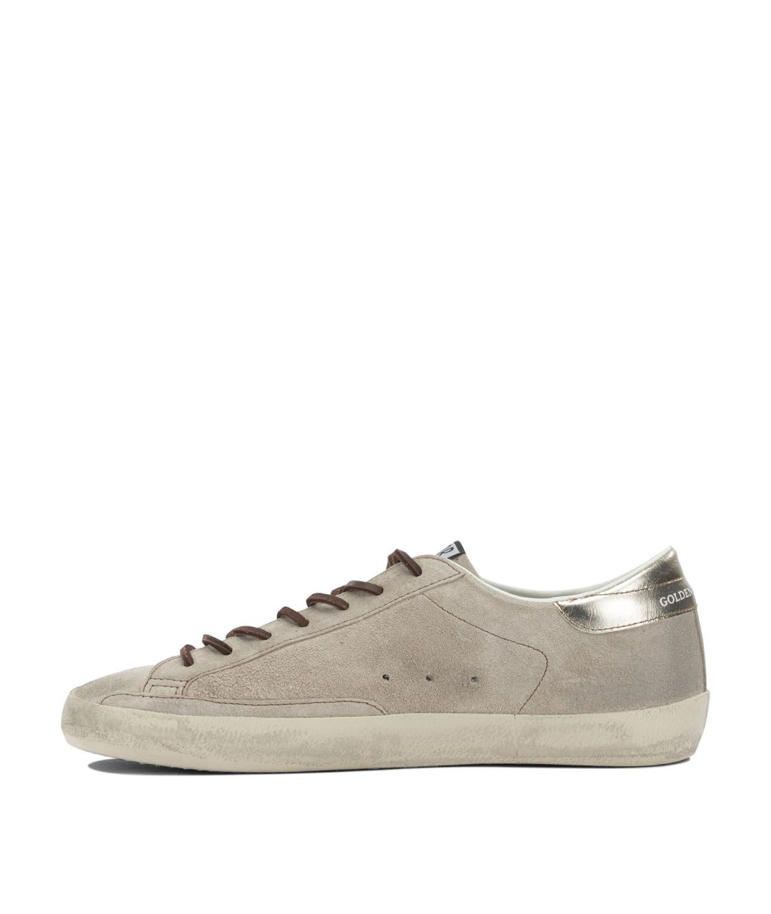 GOLDEN GOOSE Бежевые кожаные низкие кроссовки / кеды, фото 3