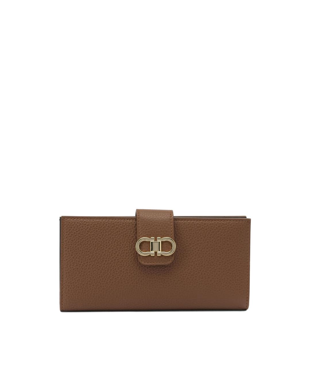 FERRAGAMO Коричневый кожаный кошелек, фото 1