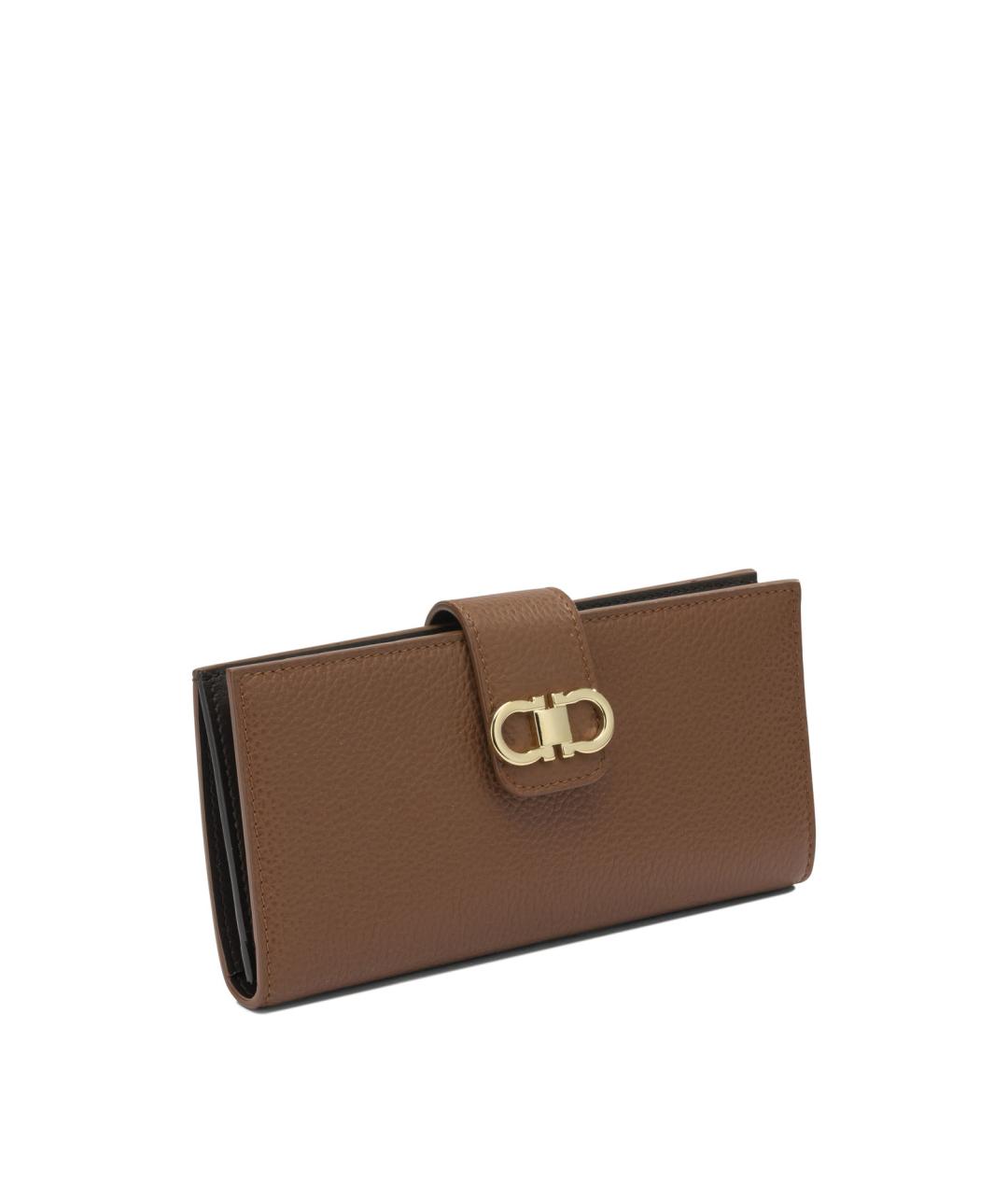 FERRAGAMO Коричневый кожаный кошелек, фото 2