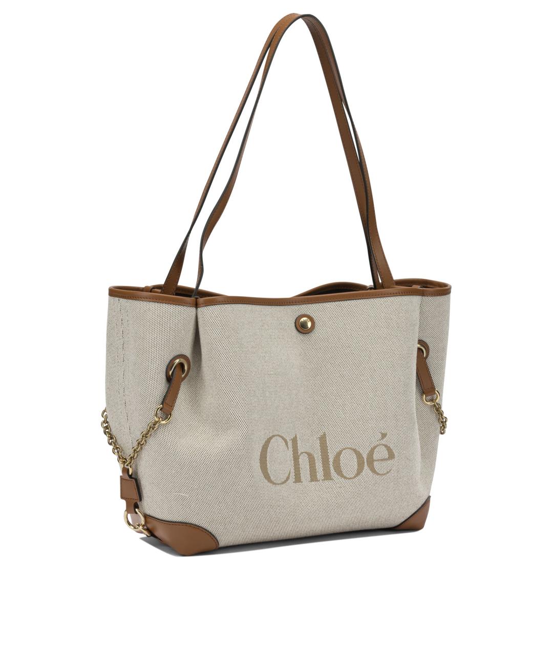CHLOE Коричневая хлопковая сумка через плечо, фото 2