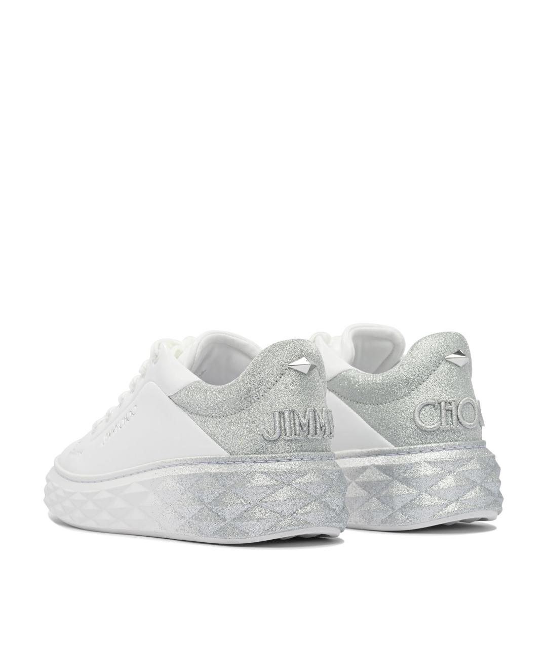 JIMMY CHOO Белые кожаные кроссовки, фото 4