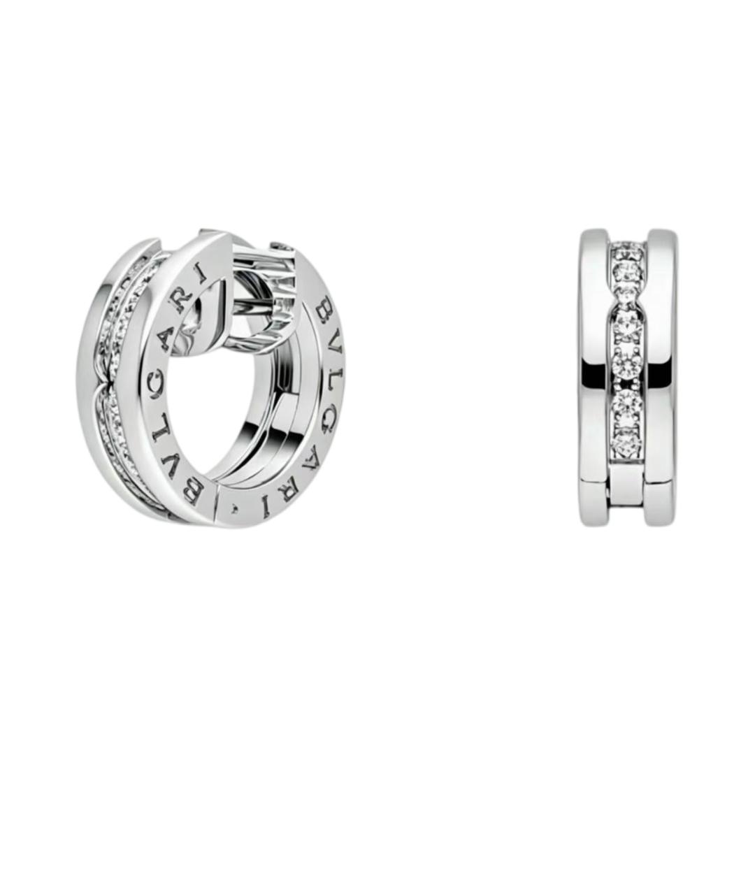 BVLGARI Серебряные серьги из белого золота, фото 1