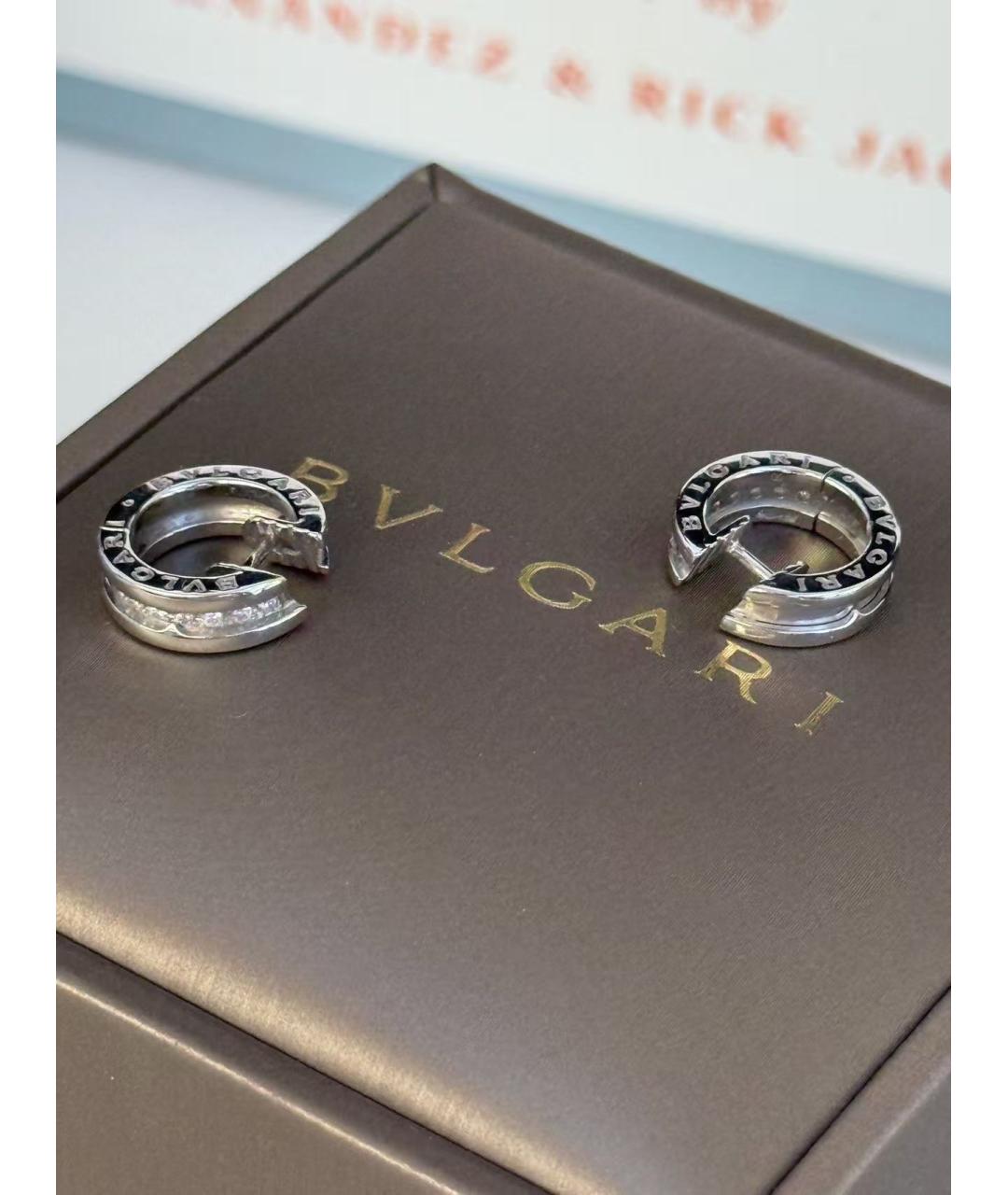 BVLGARI Серебряные серьги из белого золота, фото 3