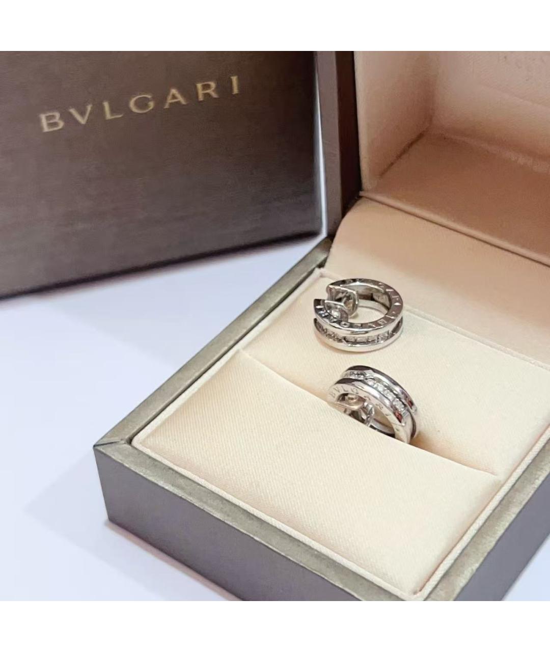BVLGARI Серебряные серьги из белого золота, фото 5