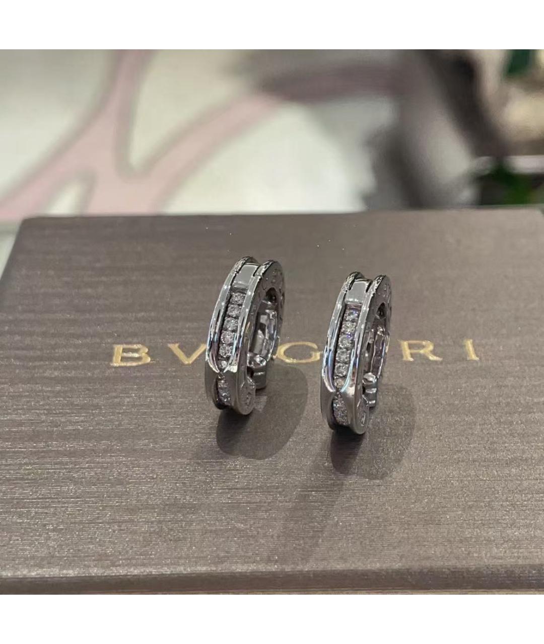 BVLGARI Серебряные серьги из белого золота, фото 2