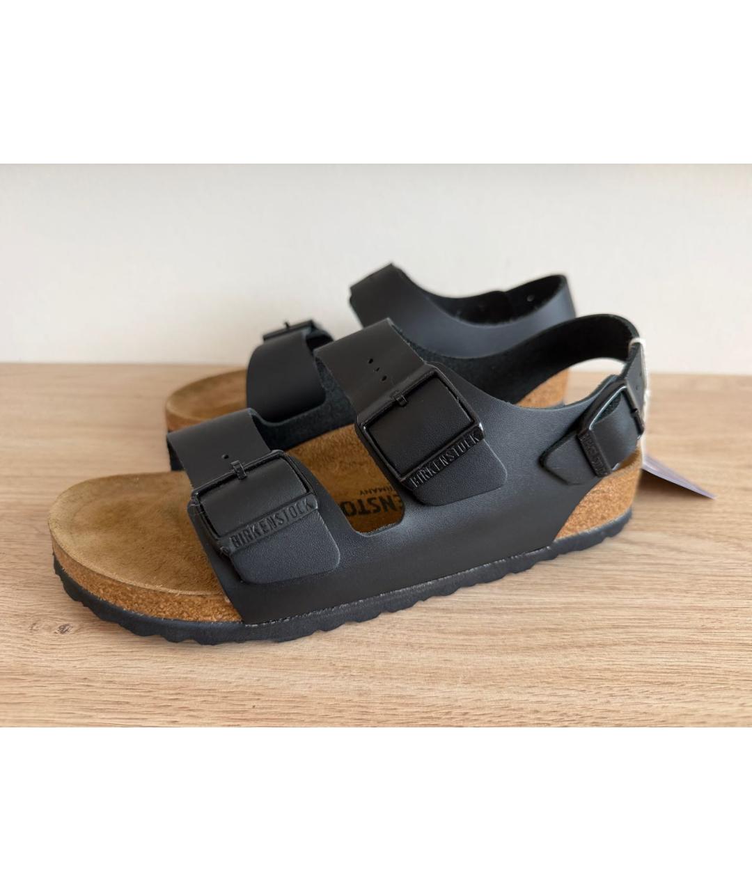 BIRKENSTOCK Черные кожаные сандалии, фото 3