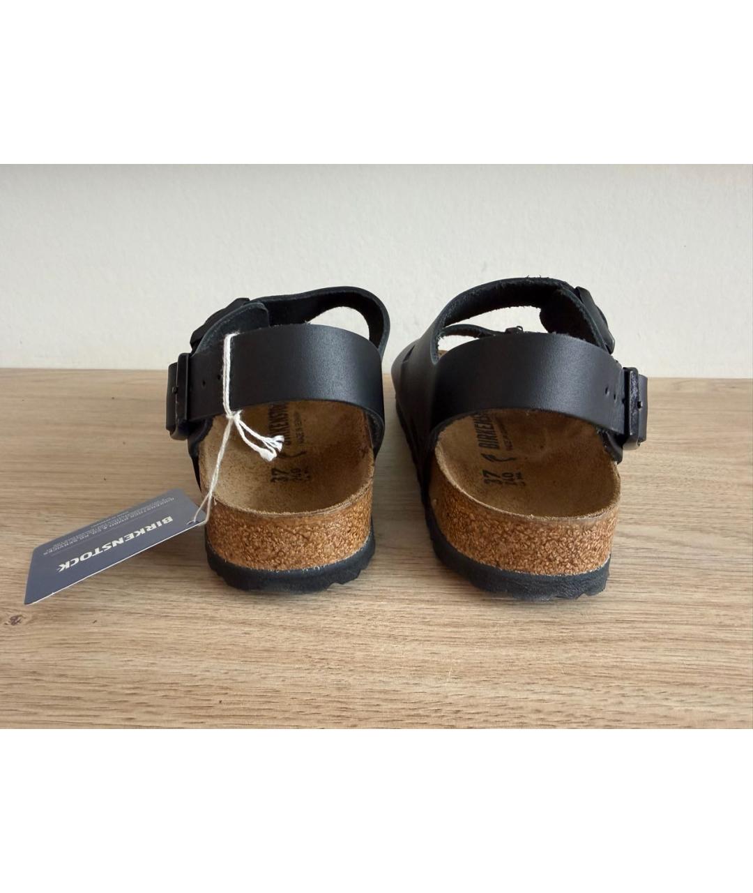 BIRKENSTOCK Черные кожаные сандалии, фото 4